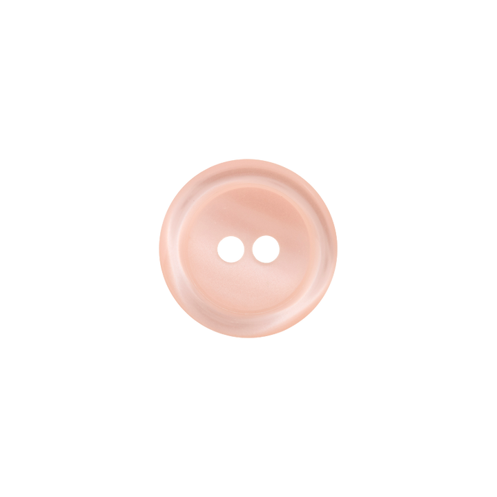 Polyester button 2-holes, 14mm, rose
