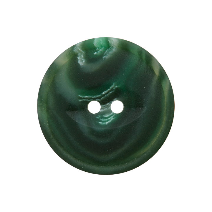 Papier/Polyesterknopf 2-Loch, recycelt, 25mm, dunkelgrün