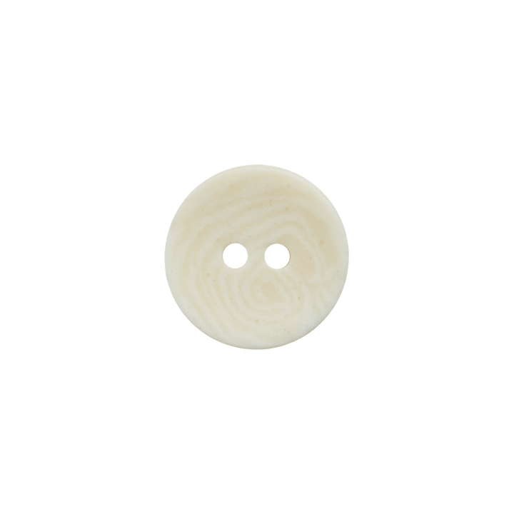 Corozo/Polyester button 2-holes recycled 15mm cream