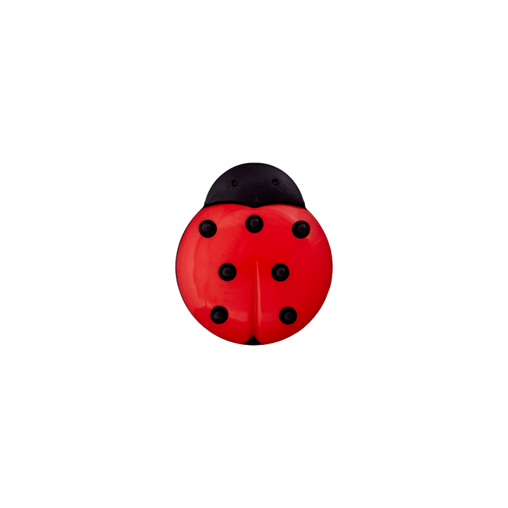 Bouton Coccinelle Sur Pied 18mm rouge