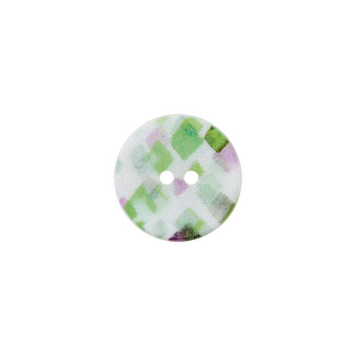 Polyester button 2-holes, 15mm, medium green