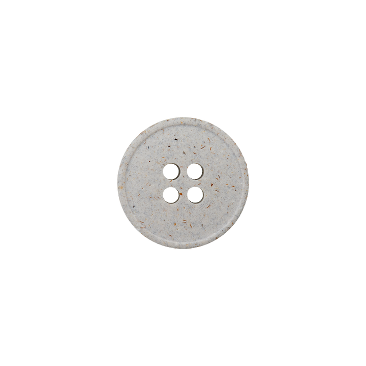 Hanf/Polyesterknopf 4-Loch, recycelt, 11mm, hellgrau
