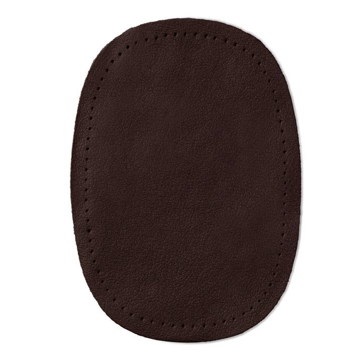 Sew-on nappa leather patches, 10 x 14cm, dark brown