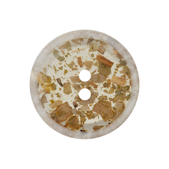 Tee/Polyesterknopf 2-Loch, recycelt, 23mm, hellgrau