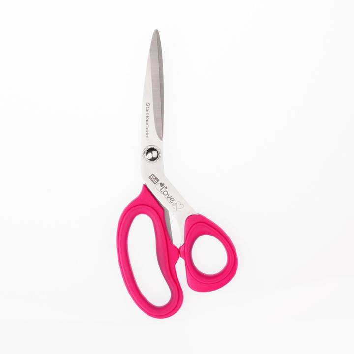 Textile scissors with micro serration, Prym Love, 21cm/8'', pink