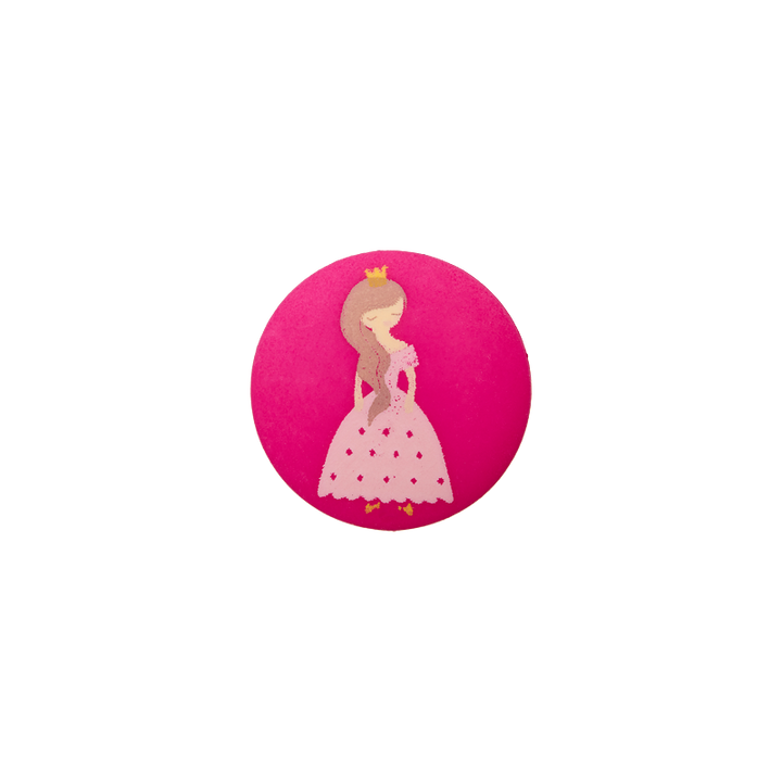 Polyester button shank, Princess, 18mm, pink