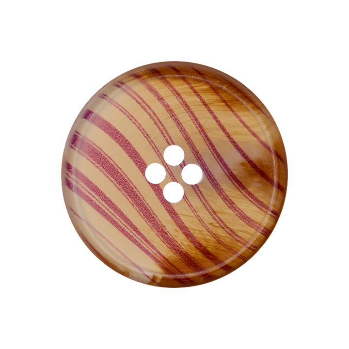 Пуговица из полиэстера, с 4 отверстиями, «Полоски», 25мм, фиолетовый цвет