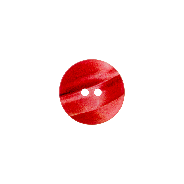Bouton polyester 2-trous, Shiny, 18mm, rouge