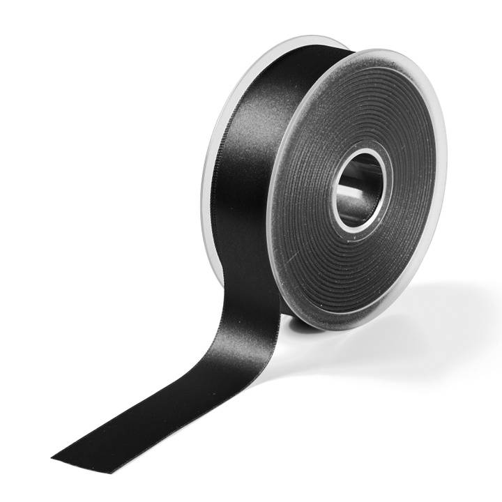 Satin ribbon, 25mm, black, 3m