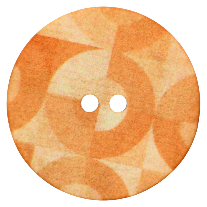 Пуговица из полиэстера, с 2 отверстиями, Кружок, 28мм, оранжевый цвет