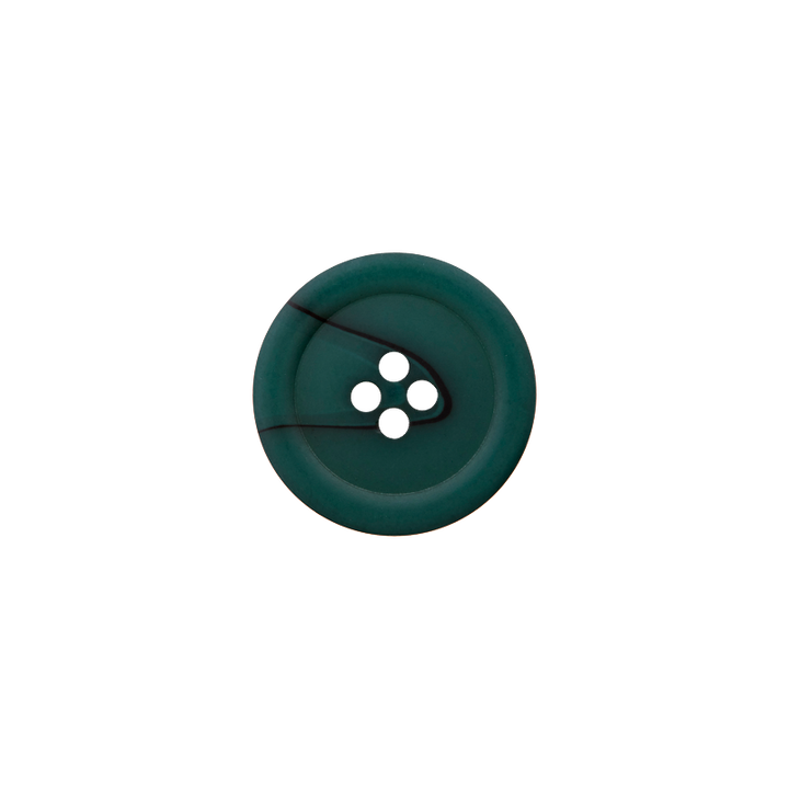 Polyesterknopf 4-Loch, 18mm, dunkelgrün