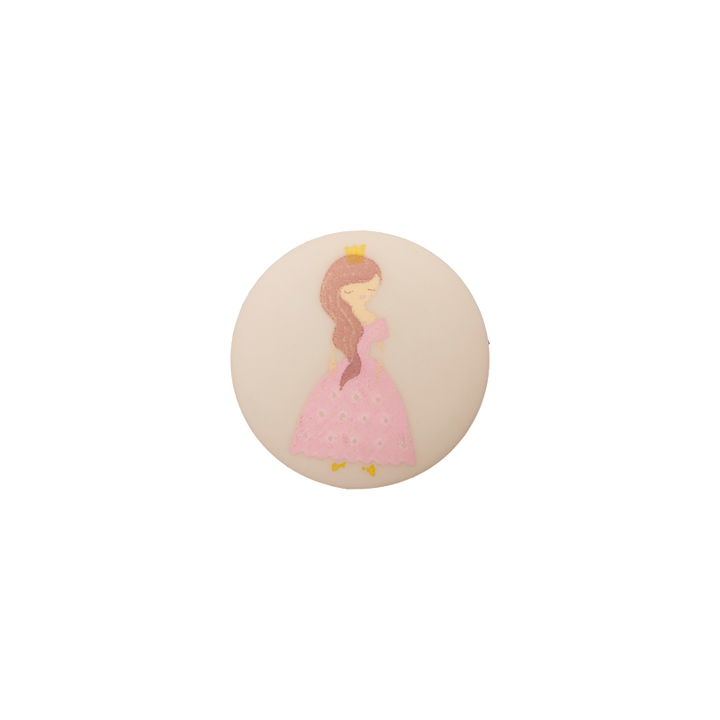 Polyesterknopf Öse, Prinzessin, 18mm, beige
