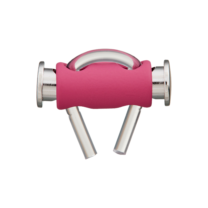 Kordelstopper/Durchlass 4mm, 2-Loch, 26mm, pink