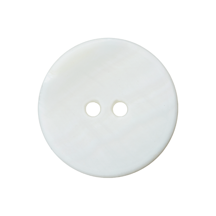 Bouton nacre 2-trous 18mm blanc