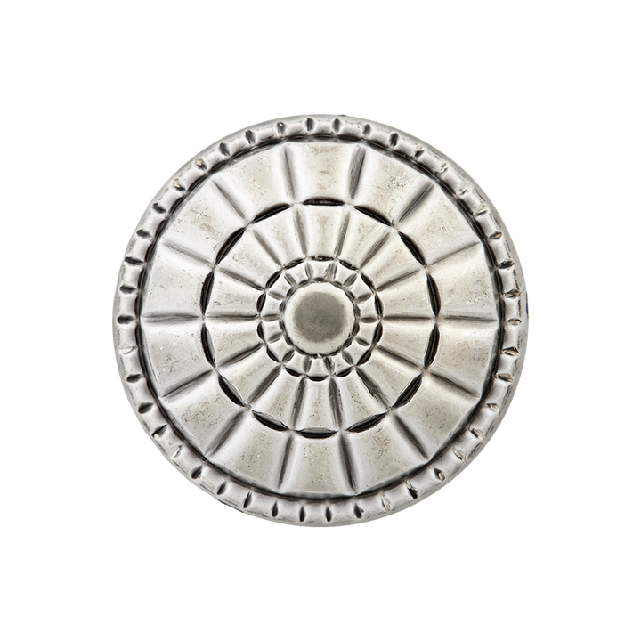 Metal button shank, Flower, 23mm, silver