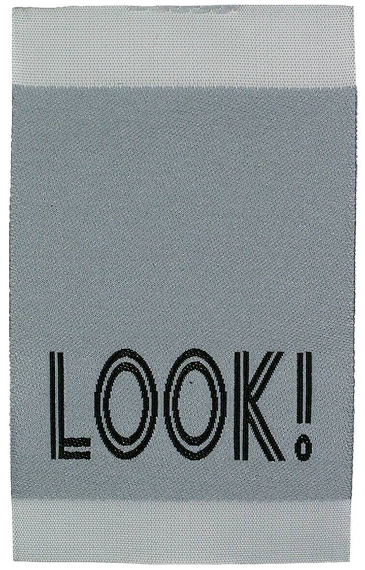 Appliqué Jeans label Look, grey