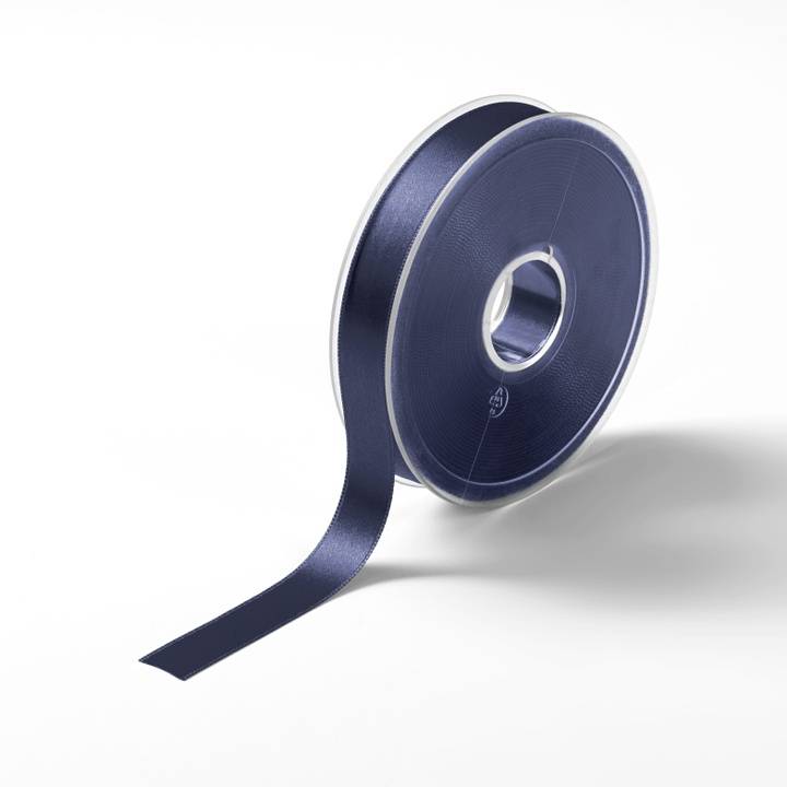 Satin ribbon, 15mm, navy blue