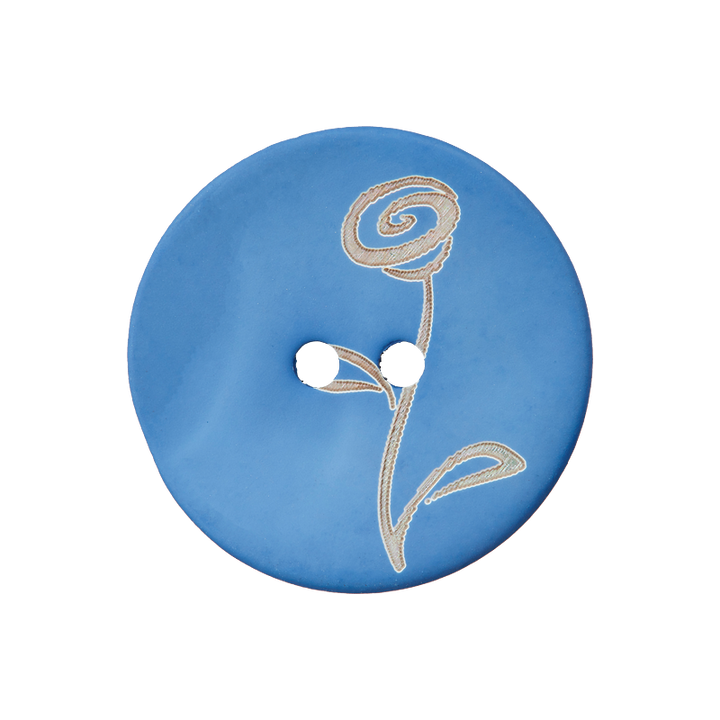 Пуговица перламутровая, с 2 отверстиями, 23мм, синий цвет