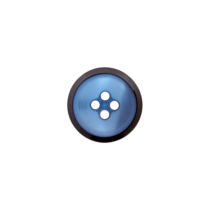 Polyester button 4-holes, 18mm, light blue