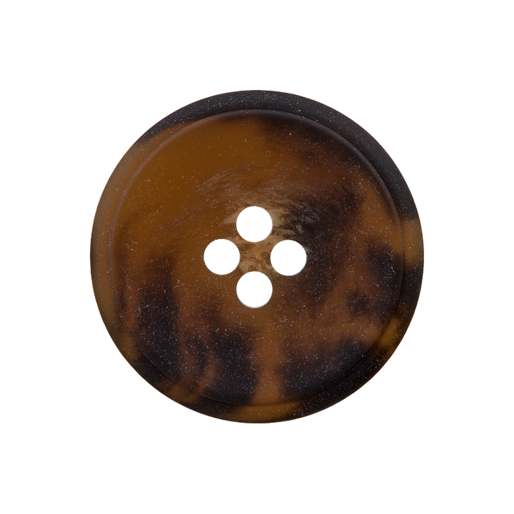 Пуговица из полиэстера, с 4 отверстиями, 25мм, цвет коричневый, темный