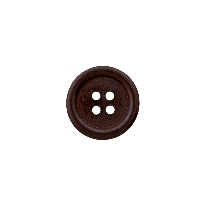 Wood button 4-holes, 18mm, black