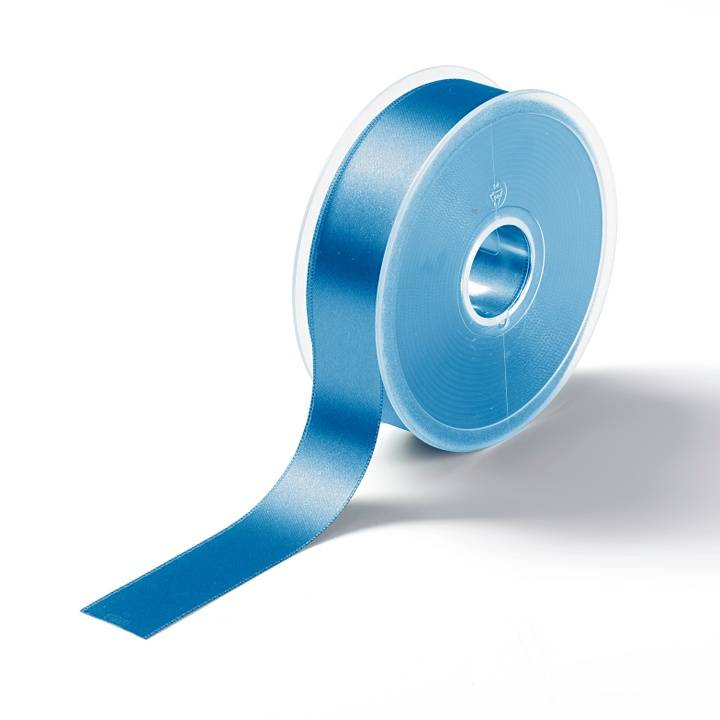 Satin ribbon, 25mm, steel blue