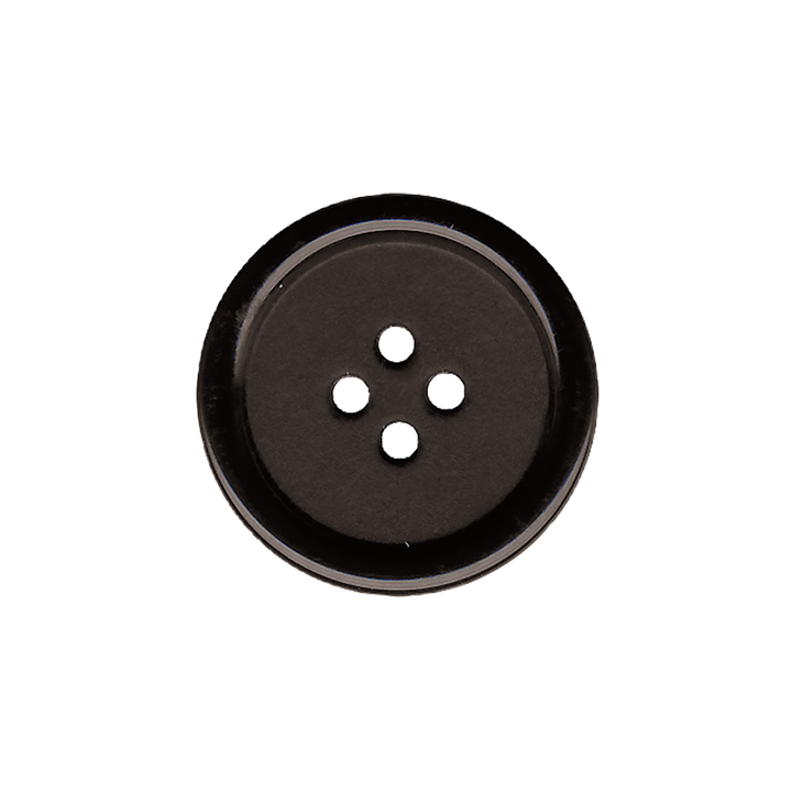 Polyester four-hole button 18mm black