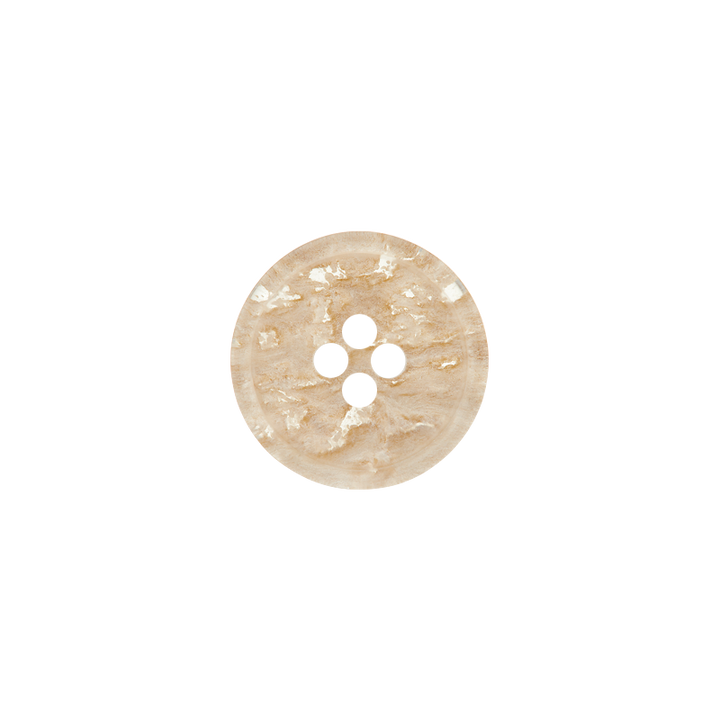 Polyester button 4-holes, 15mm, beige
