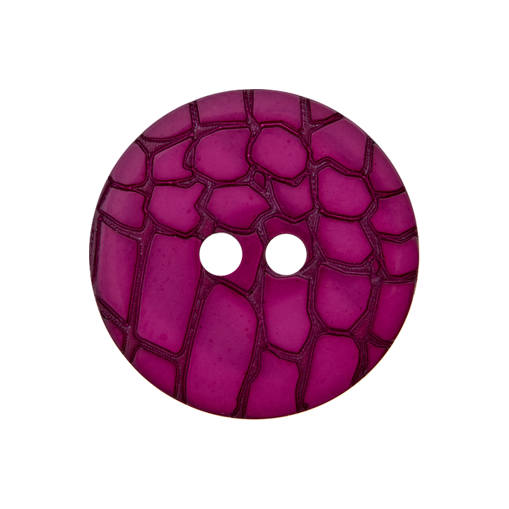 Polyester button 2-holes, Snake look, 20mm, violet