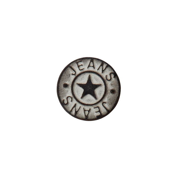 Metal jeans button Star 18mm silver