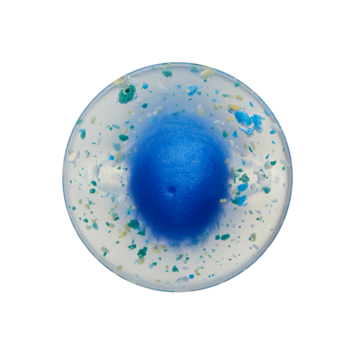 Polyesterknopf Öse, 20mm, blau