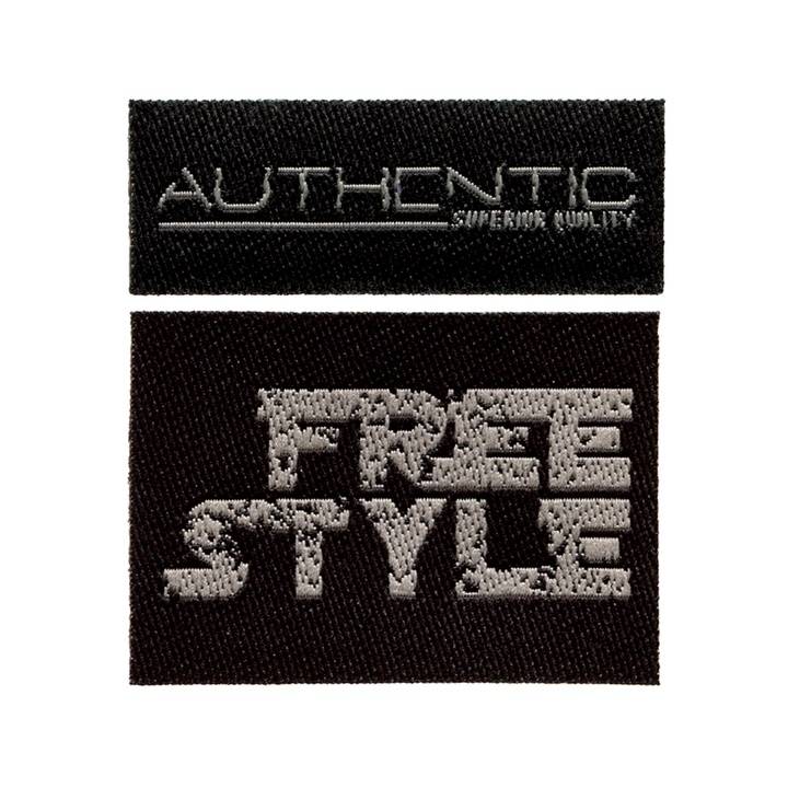 Motif décoratif Étiquette AUTHENTIC/FREE, noir