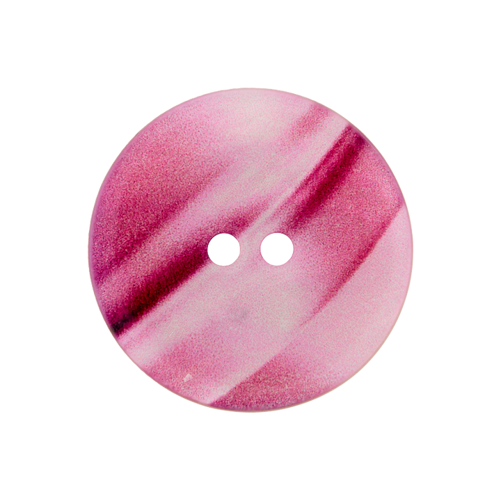 Пуговица из полиэстера, с 2 отверстиями, Блеск, 23мм, цвет розовый, яркий