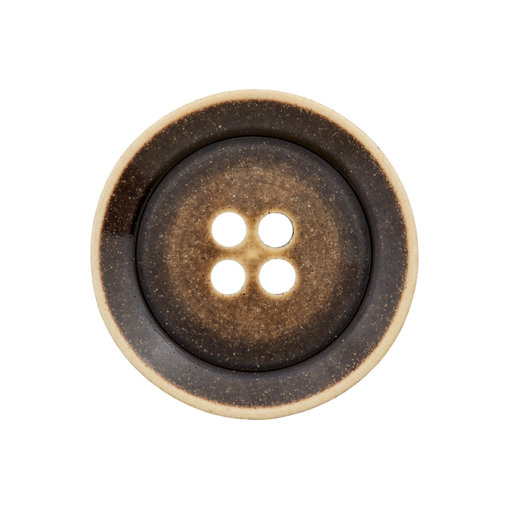 Polyester button 4-holes, 20mm,dark brown