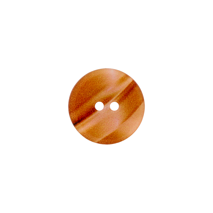 Пуговица из полиэстера, с 2 отверстиями, Блеск, 18мм, оранжевый цвет