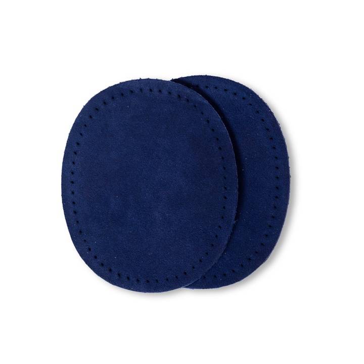 Patches velour leather, sew-on, 9 x 11cm, navy blue