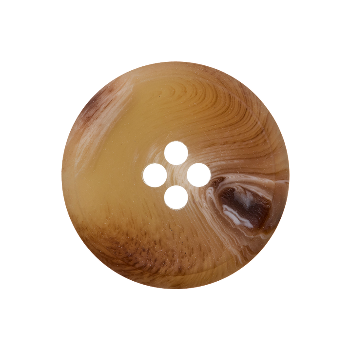 Polyester button 4-holes, 25mm, light brown