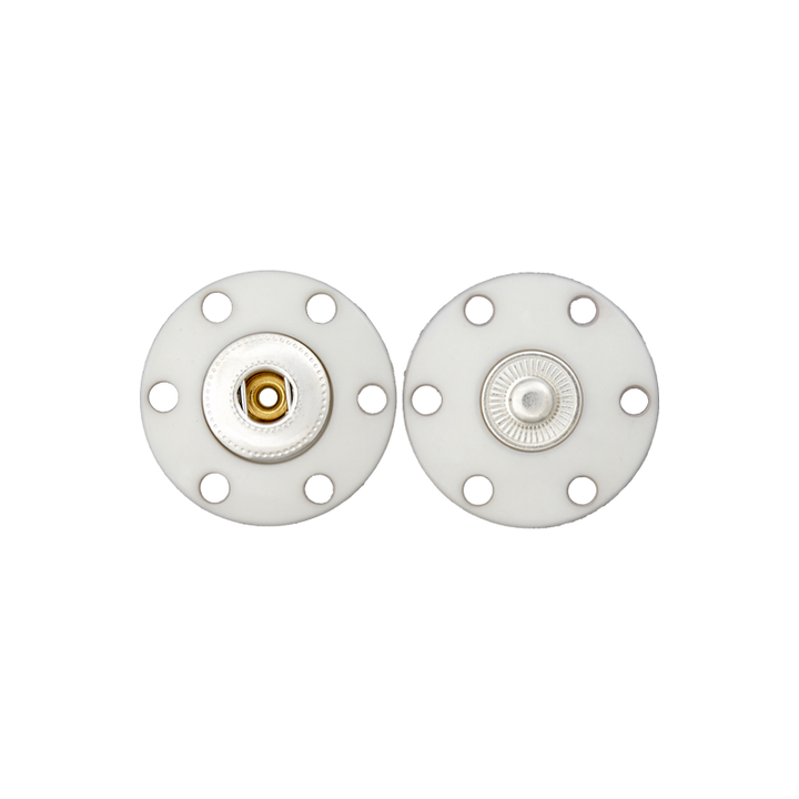 Кнопка из полиэстера/металлическая, 20 мм, серый, светлый цвет