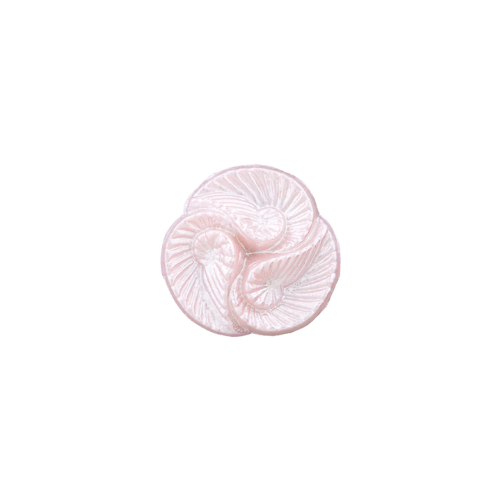 Bouton polyamide pied, Coquilles, 12mm, rose