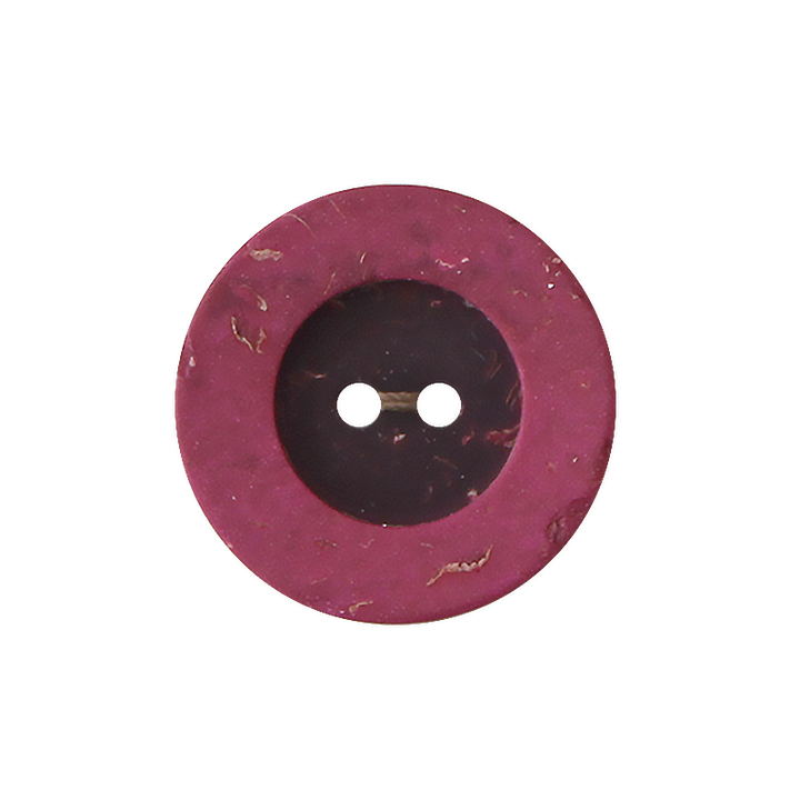 Bouton polyester 2-trous, 28mm, fuchsia