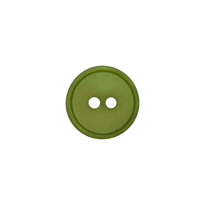 Polyester button 2-holes, 12mm, medium green
