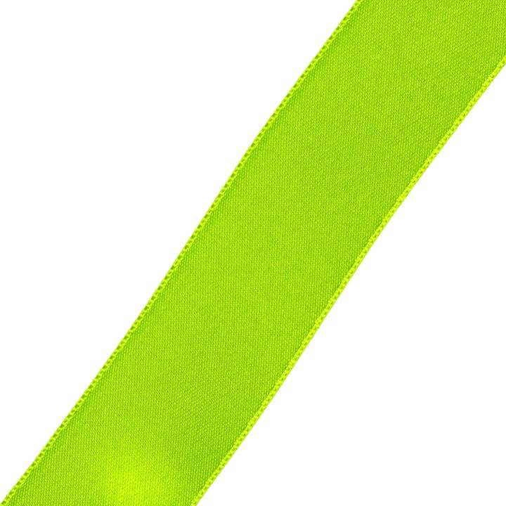 Атласная лента, 6мм, неоново-зеленая