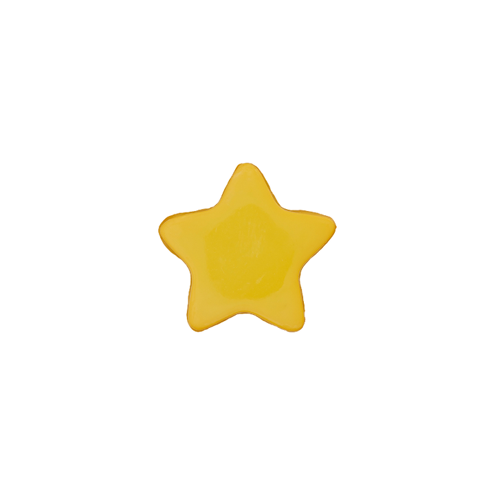 Пуговица «Звезда», из полиэстера, на ножке, 15 мм, желтый цвет