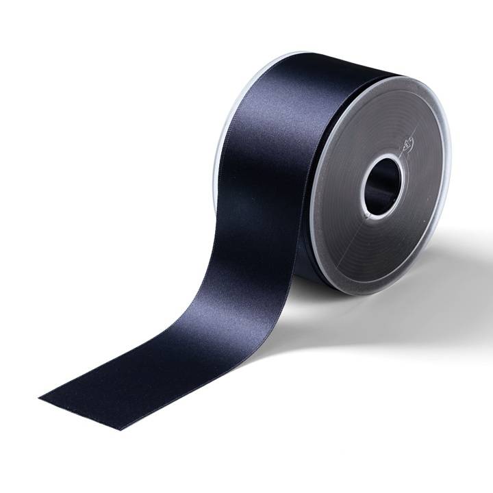 Satin ribbon, 50mm, navy blue