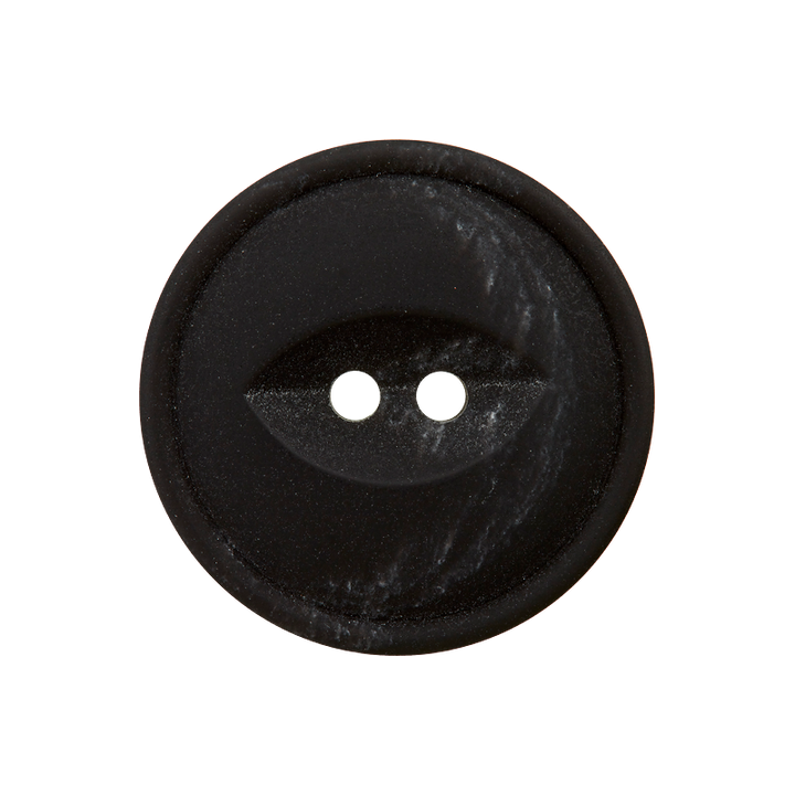 Papier/Polyesterknopf 2-Loch, recycelt, 25mm, schwarz