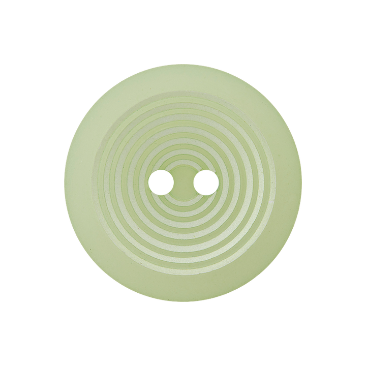 Polyester button 2-holes, Circles, 23mm, light green