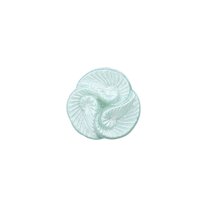 Bouton polyamide pied, Coquilles, 12mm, vert turquoise