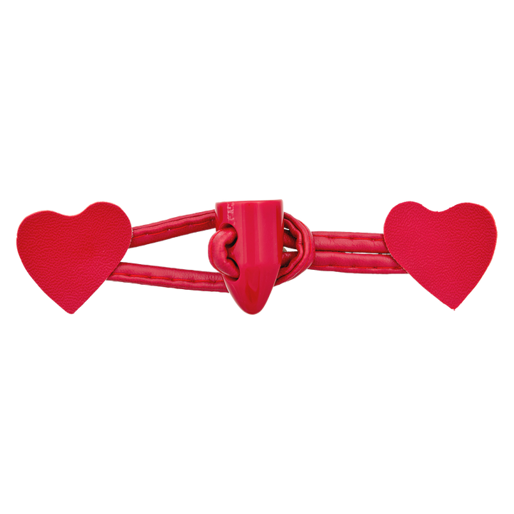 Duffle coat closure, Heart, 110mm, red