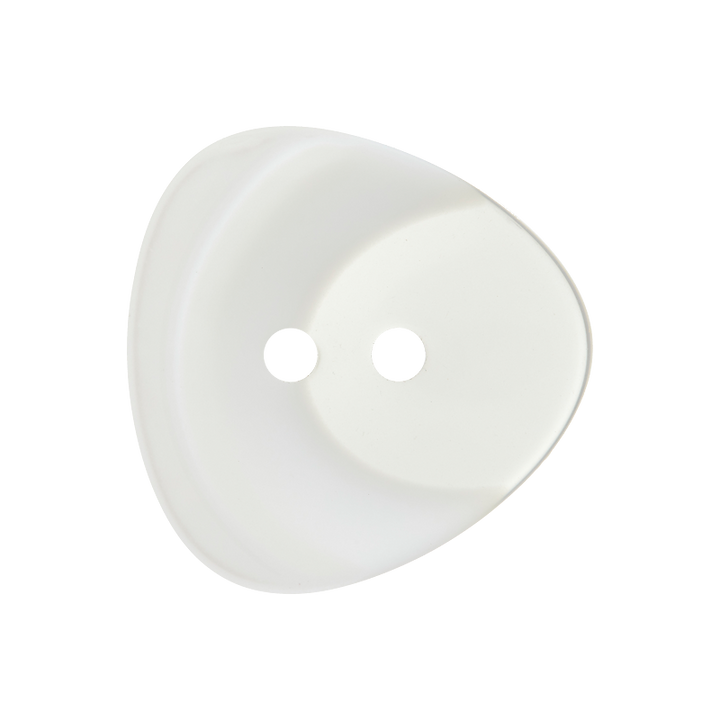 Polyester button 2-holes, square, 22mm, white