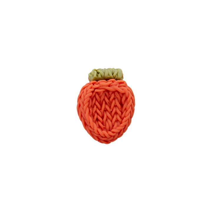 Polyesterknopf Öse, Erdbeere, 15mm, rost